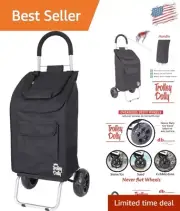 Lightweight Foldable Shopping Trolley with Comfortable Handle - 110 lbs Capacity