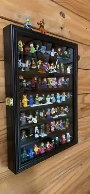 Minifigures Display Case 84 Pcs LEGO Toy Miniature Solid Wood Black Wall Cabinet