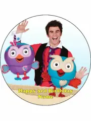 GIGGLE & HOOT Cake Toppers Edible Wafer Paper 19cm & 12 Cupcake Toppers