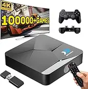 Retro Game Console Super Console X2 with 100000+Games,Video Game Console with EmuElec 4.5&Android TV 9.0 System,Plug&Play 4K HD Emulator Console Compatible with PSP/PS1/DC/SEGA/NAOMI,2.4+5G,BT 5.0 (256GB)