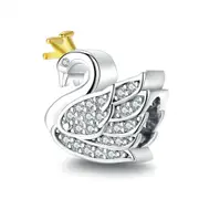 Princess Swan Beads Charm for Women Charms Silver plating Beads Fashion DIY Jewelry Bracelet Bangle