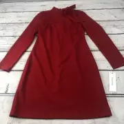 Calvin Klein Long Sleeve mock neck Red Dress | Size 2 | CD1C1N65