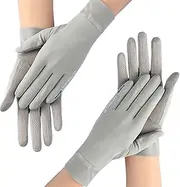 [Kaslaider] 2 Pairs of Women Sun Protection Gloves, Touch Screen Sunscreen Mittens, Women UV Resistant Cool Ice Silk Gloves in Summer for Cycling Driving Travel Golfing Running