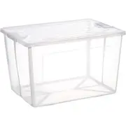 37 Litre Modular Clear Foldable Storage Box with Lid Plastic Tub Collapsible