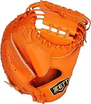 Zett BPROCM960 Hard Baseball Catcher Mitt, Prostatus, for Catchers, Tomoya Mori Type, Orange (5600), Right Throw