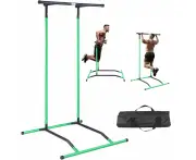 VEVOR Power Tower Dip Station, 2-Level Height Adjustable Pull Up Bar Stand, Multi-Function