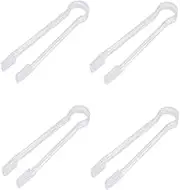STOBAZA Transparent Acrylic Tongs Multi Functional Serving Tool for Ice Pastries Salads More Resistant Design for Home Party Buffet Catering Use