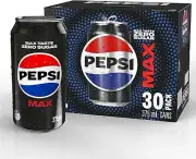 Pepsi Max Zero Sugar Cola Soft Drink-30 x 375Ml-Au