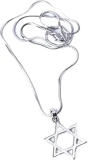 [JL Jewellery] 925 Silver Plated Israel Judaica Star Of Magen David 1" Pendant Necklace 18"-20" Snake Chain