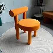 LTINGNG Bedroom Vanity Chair,backrest Make-up Stool,Living Room Chair,upholstered Make-up Chair,Thickened Frosted Velvet,Wider and Thicker,Suitable for Living Room,Bedroom(Orange)