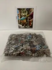Thomas Kinkade "Italian Cafe" Boxless 500pc Puzzle Wine Art Painter Bike *NEW*