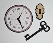 Lock Key and Clock Set. Scrapbook, Card Making Paper Piecing