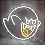 Hanging Art Neon Signs The Ghost Face Neon Sign Neon Light Mario Lamp Sign for Game Room Decor Gaming Lamp Accessory Gifts for Boy Room Decor