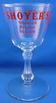 Vintage Philadelphia Restaurant Shoyer's Sherry, Cordial, Wine Glass, 5.25" Tall