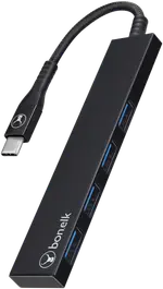 Bonelk Long-Life USB-C 4 Port USB Hub (Black)