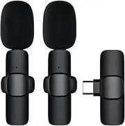 Cell Phone Microphone,Vlogging Microphone - Portable Voice Transmitter Wearable Anti-Static for Field Recording Livestream Vlog Podcasting Game Public Speaking