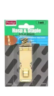 Prestige Hasp & Staple Polished Brass 25×73mm WID0844