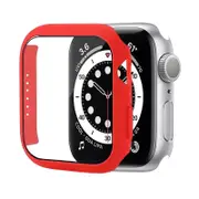 MCC For Apple Watch 4/5/6/SE Gen 1/2 Case w/ Tempered Glass Protector 40mm [Red]