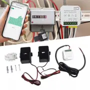 1pcs Tuya Smart Life WIFI Energy Meter 80A/120A/200A With 2 Clamp Ct App KWh