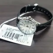Womens Watch Leather Black Band silver Original New LTP-V005L-7B Casio