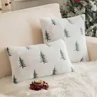 Cozy Cushion Cover Christmas Tree Pattern Fluffy Pillowcase Soft Pillow Case