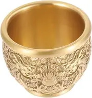 Ciieeo Small Dragon Pattern Treasure Basin Brass Decorative Bowl Lucky Home Accent for Living Room Office