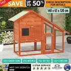 Chicken Coop Rabbit Hutch House Large Wooden Outdoor Pet Hutch Run Cage Pet