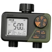 Sprinkler Timer 2 Zone, Programmable Water Hose Timer 2 Outlet for Garden,