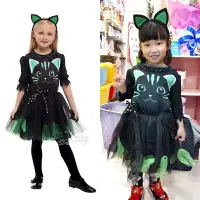 在飛比找樂天市場購物網優惠-俏皮黑貓裝，萬聖節服裝 兒童 服飾 化妝舞會 變裝派對 表演