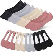 [SATINIOR] 10 Pairs No Show Socks Women Men Low Cut Liner Socks Ice Silk Socks Nonslip Liner Socks Invisible Socks Thin Socks