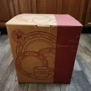 Longaberger Pottery WT Classic Blue 20 Piece Dinnerware Set USA NIB SEALED