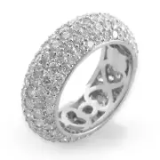 4.50Ct Round Diamond Eternity Anniversary Wedding G VS2 Band Ring 14k White Gold