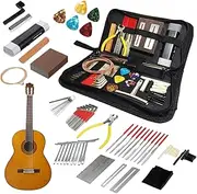 Guitar Setup Kit,72X Complete Setup and Repair Tools with Carry Bag | String Instrument Accessories for Musicians, Care Set with Strings Picks Bridge Pins
