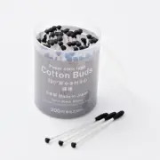 Daiso 360° Black Cotton Swabs Ear Cleaning Sticks 80pcs – Made in Japan