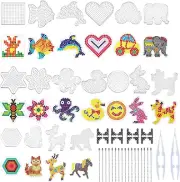 20 PCS 5Mm Fuse Beads Boards, Clear Animal Shape Template Plastic Pegboards with