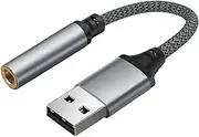 Usb To Jack Adapter | Adorable USB To Jack Audio Adapter | External Sound Card Stereo Converter | Portable Headphone Jack Adapter For PC, Laptop, And Desktop