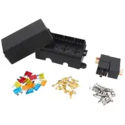 10X(12 Way Blade Fuse Holder Box with Spade Terminals and Fuse 4PCS 4Pin8041