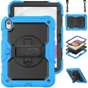 MCC Shockproof iPad (A16) 11" 2025 Strap Rugged Case Cover Apple 11th Gen inch [Light Blue]