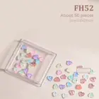 50Pcs 3D Mini Mocha Star Flat Back Glass Crystal Nail Art Charms Rhinestone ❤OF