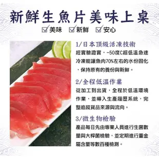 魚有王 生魚片系列 3/6/9(60g/包)鮭魚鮪魚旗魚三款任選 超低溫活凍保鮮 現貨 廠商直送