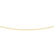 9ct Gold 42cm Solid Figaro 3+1 Chain