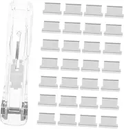 VILLFUL 1 Set Compact Push Stapler Dispenser with Metal Refills Transparent Office Binder Clips for Binding Invoices Books and Notebooks Handheld Clip Mechanism for Effortless Use at
