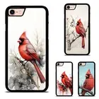 black ink Cardinal Anti scratch Cover For iPhone XS 11 12 13 14 15 16 Pro Max