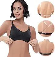 [iMuchic] Women Clear Strap Bra Seamless Invisible Backless Bra Ballet Dance Bra with Adjustable Straps