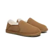 AUSTRALIAN SHEPHERD® UGG Slippers Men Sheepskin Wool Ankle Barn - Chestnut / AU Ladies 12 / AU Men 10 / EU 43