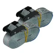 Relaxn Tie Down Endless Cam Buckle Black 25mm 3.5M Pair 100% Polyester Webbing
