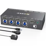 KVM Switch 4 Computers 4 Ports 8K@60Hz 4K@144Hz Simulation EDID 4 in 1 out USB