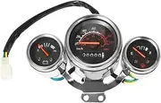 KIADZIE Chrome Motorcycle Front Instrument Digital Speedometer Odometer Tachometer Meter Gauge KM/H Metal for Universal Cafe Racer