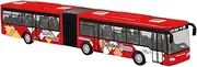 kokiya Simulation Transit Bus Model Pull Back Long Bus Model Decoration Collectibles Metal Diecast Bus Toy for Gifts Education Props, red