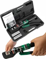 Hydraulic Cable Lug Crimper 10 US TON 12 AWG to 00 (2/0) Electrical Terminal